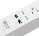 Nexxt AHIUBSO4U1 Smart Wi-Fi Power Strip / 110V / USB / Black