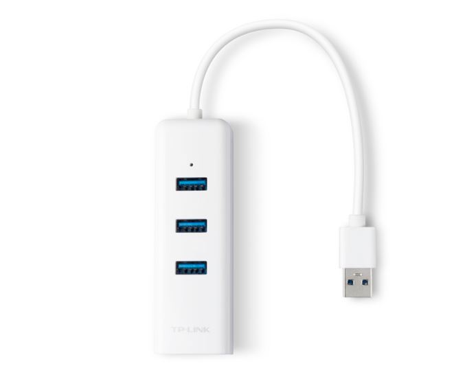 TP-link UE330 USB3.0 3-Ports Hubs &amp; Gigabit Lan Card - White