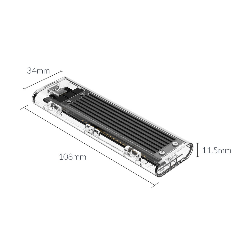 ORICO TCM2F-C3 - NGFF M.2 Enclousure USB-C / 5Gbps / Acrilic / Transparent