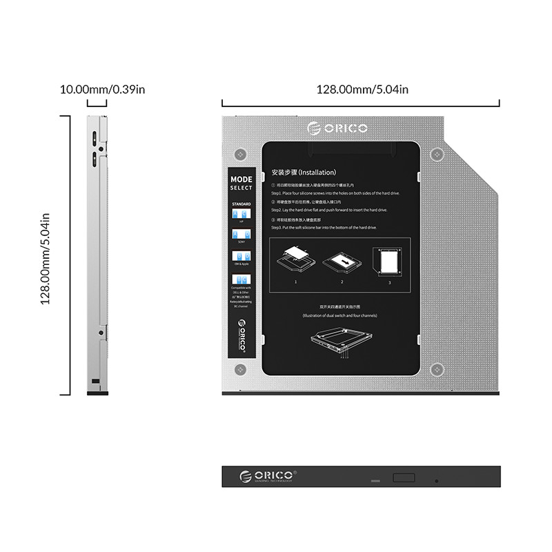 ORICO M95SS  SATA3.0 Interface Caddy Drive - add SSD &amp; HDD to Notebook