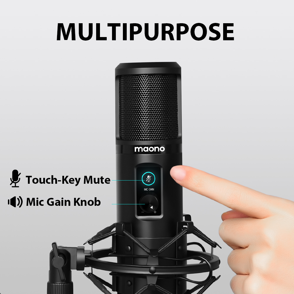 Maono AU-PM421 Professional Podcasting and Streaming Microphone Set / USB / Black