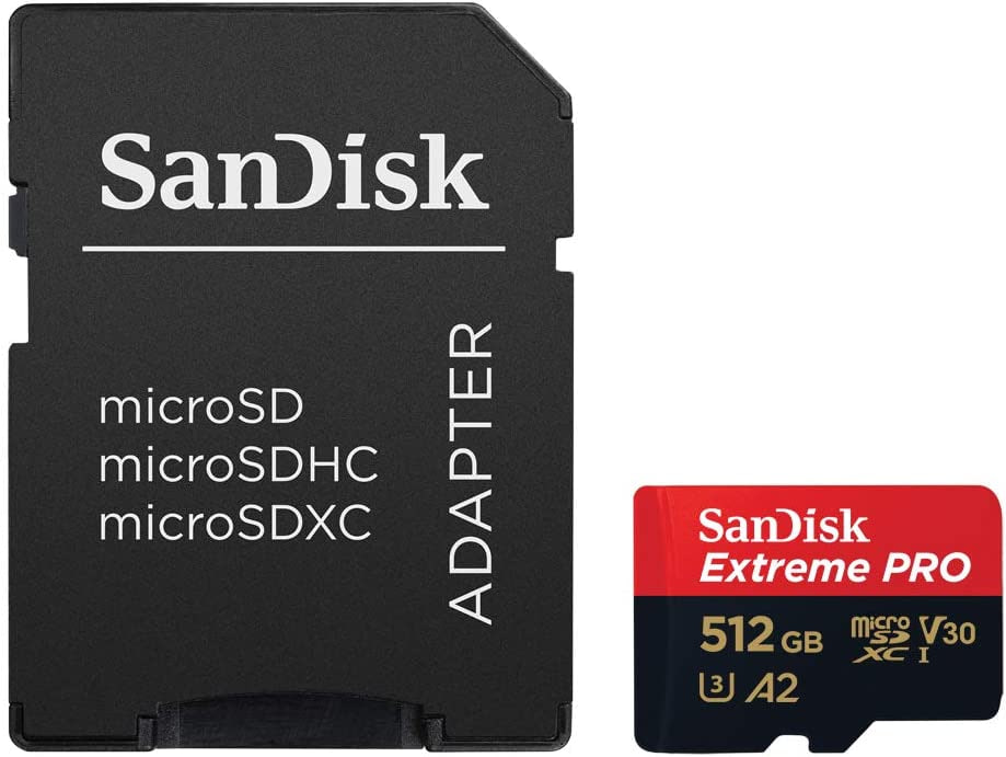 Sandisk Extreme Pro - MicroSDXC Memory 512GB / UHS-I U3 / Class10 / With Adapter