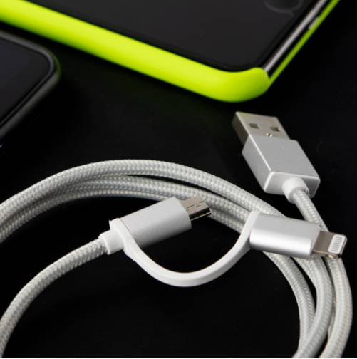 KLIP KAC-210BK - 2 in 1 Micro-Usb Cable with Lightning Connector - Black