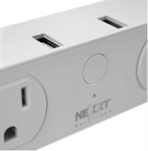 Nexxt NHP-D610 - Dual Surge Protector / Wifi / 2 Usb / White