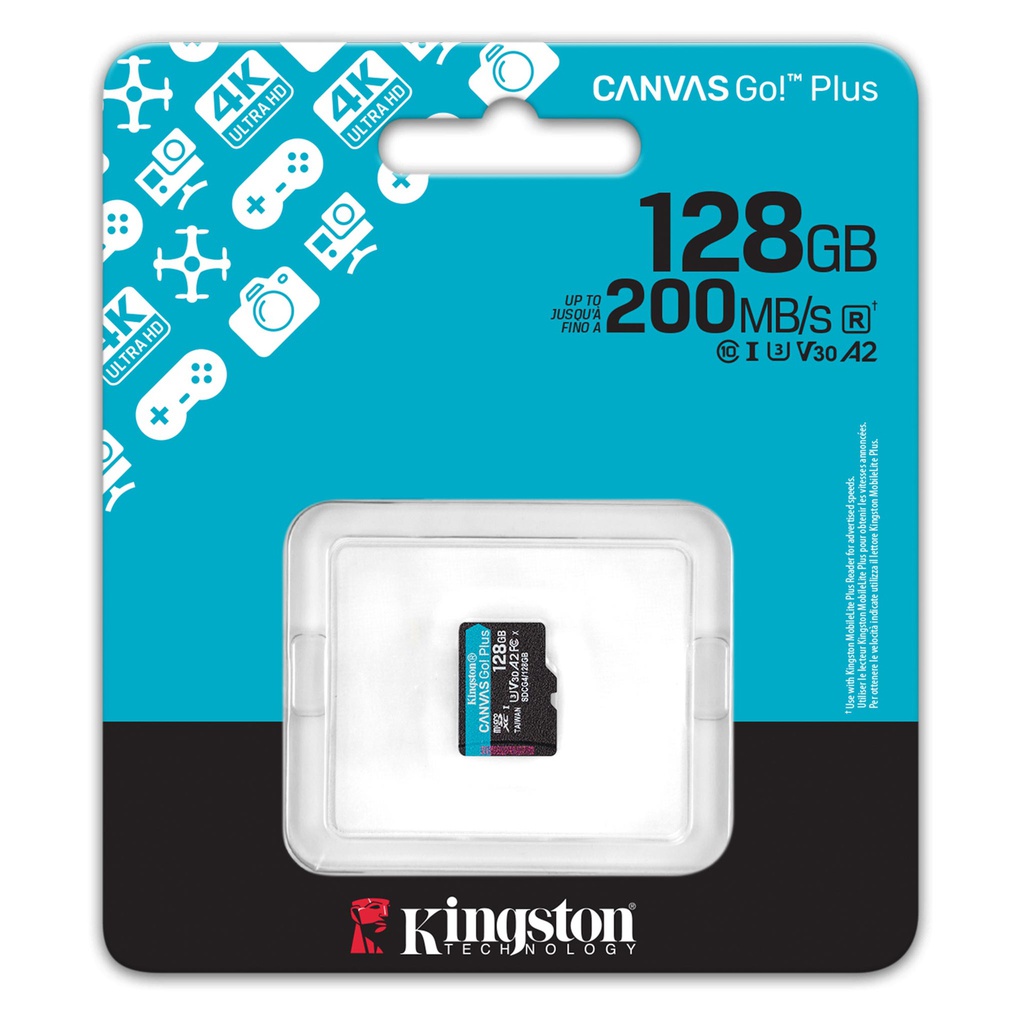 Kingston MicroSD 128GB Canvas Go Plus / With Adapter / Black