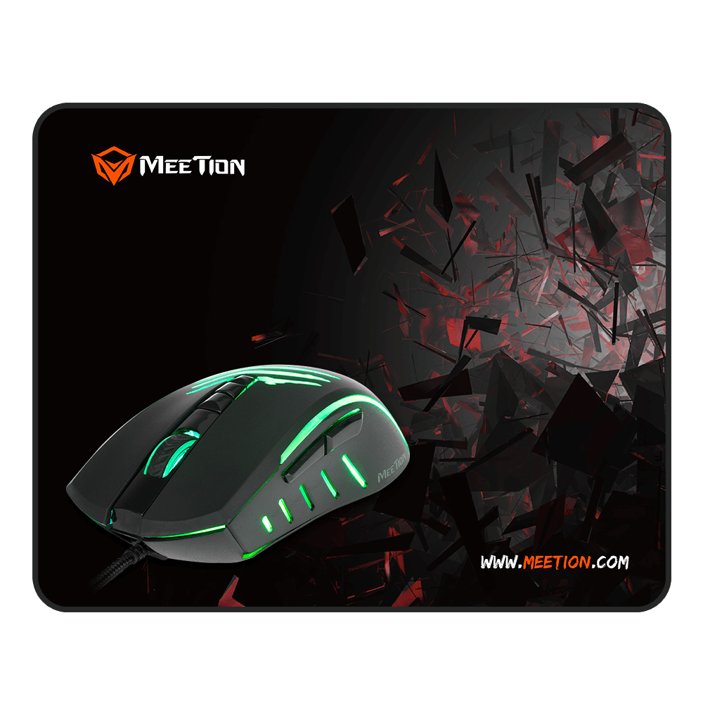 Meetion MTC011 Gaming Mouse RGB + Pad Combo - 6D / 4 Niveles DPI ajustables / Sensor Óptico Pro-Gaming