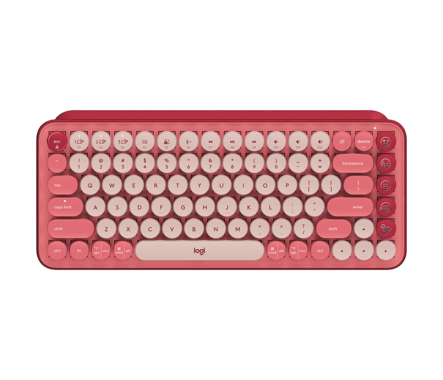 Logitech 920-010715 HeartBreaker POP KEYS Teclado Inalámbrico / Bluetooth 5.1 / Inglés / Rojo - Rosa