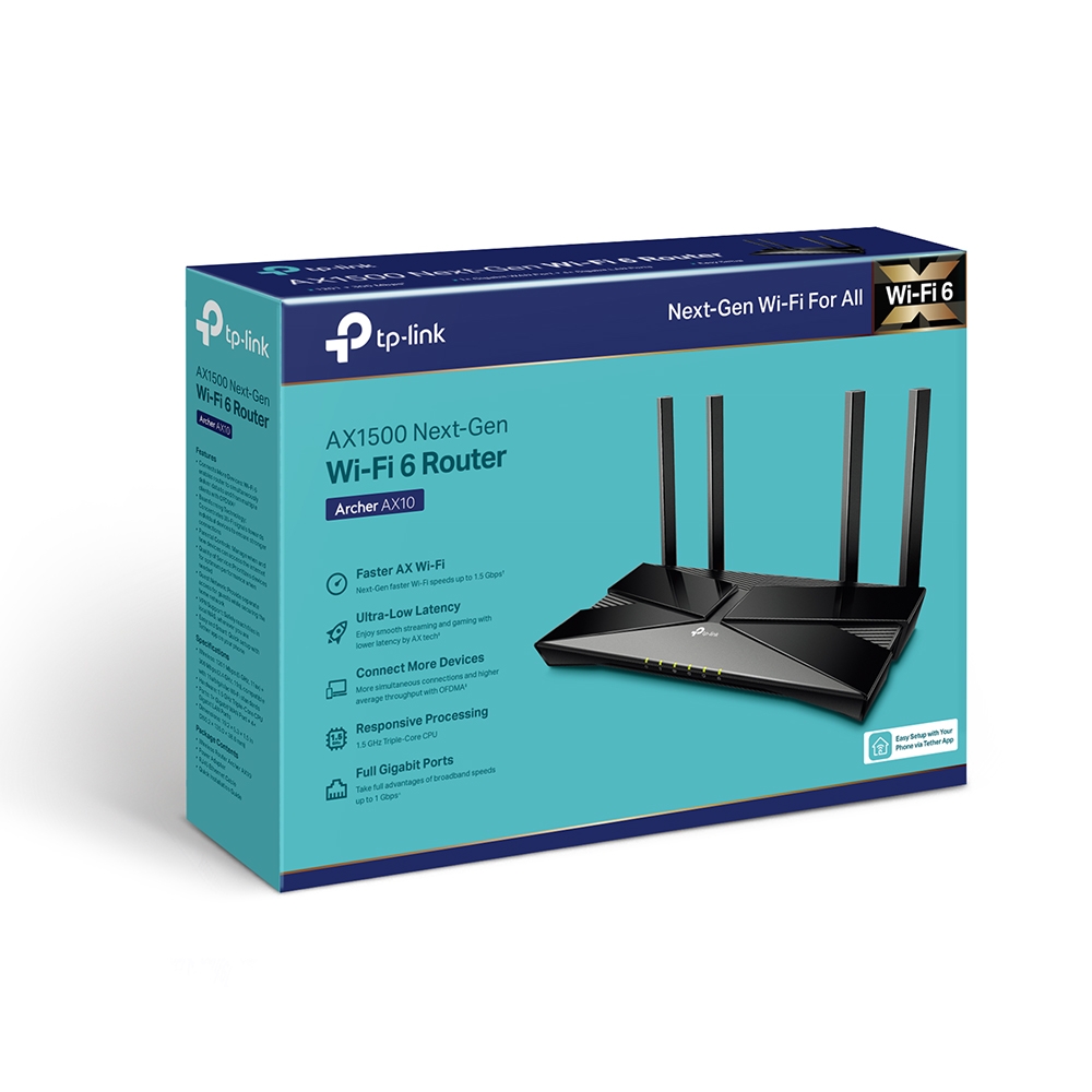 TP-LINK Archer AX10 V1.20 Router Inalámbrico de Wi-Fi 6 Doble Banda AX1500