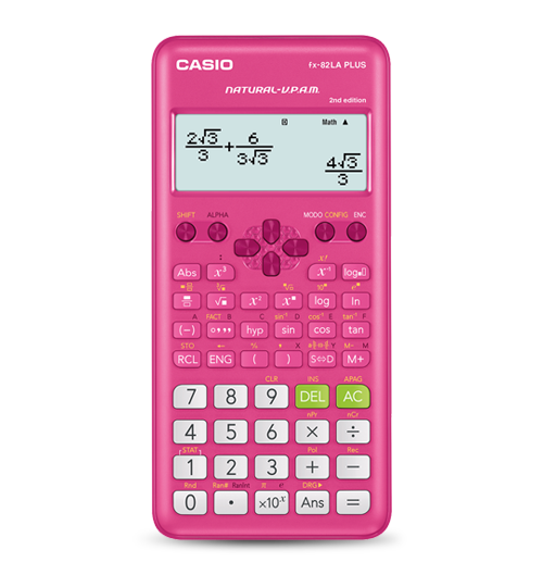 Casio Fx-82LA Plus 2da Ediciòn 252 Funciones - Calculadora Científica / Rosada