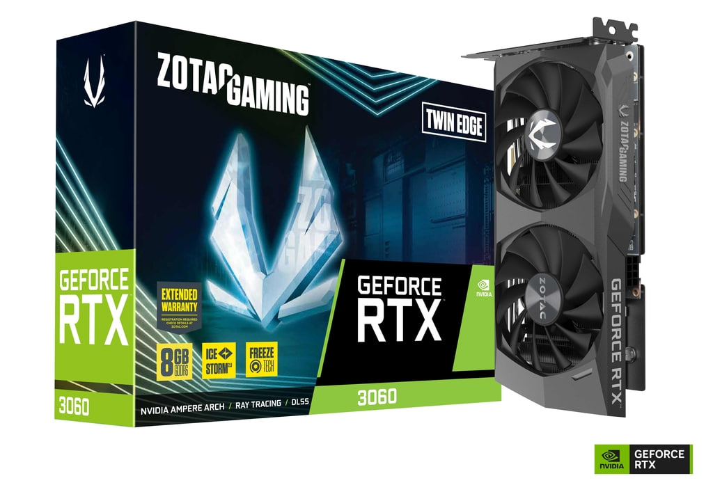 Zotac GeForce RTX3060 - 8GB / GDDR6 / DLSS / OC / 2 fans