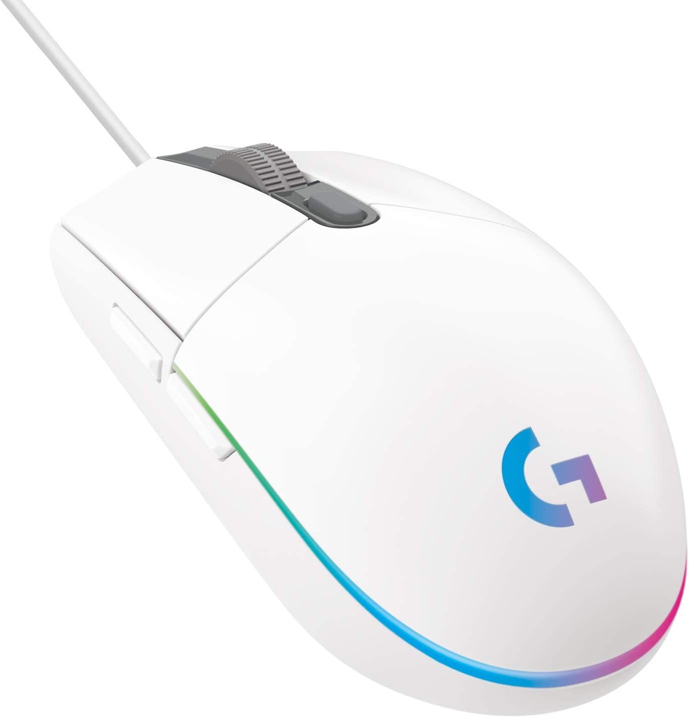 Logitech G203 - LightSync Mouse Gaming para Videojuegos / USB / RGB / Blanco
