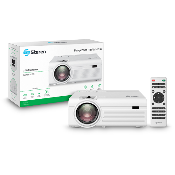 Steren PRO-250 Proyector Multimedia de 480P con 2600 Lumens