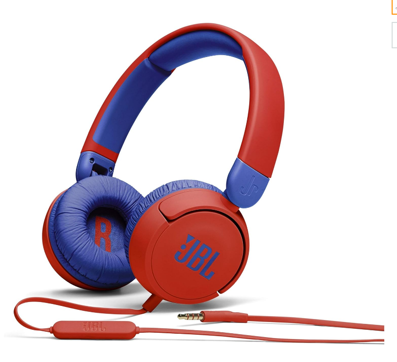 JBL JR310 Headset - Sonido seguro para niños, hasta 30 horas / 35.mm / Rojo