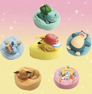 Generic Sleeping Pokemon Figurine With Cushion