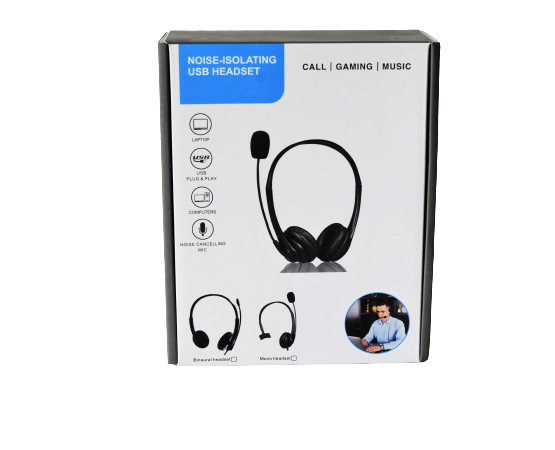 Genérico Auriculares SD200U / USB / Negro