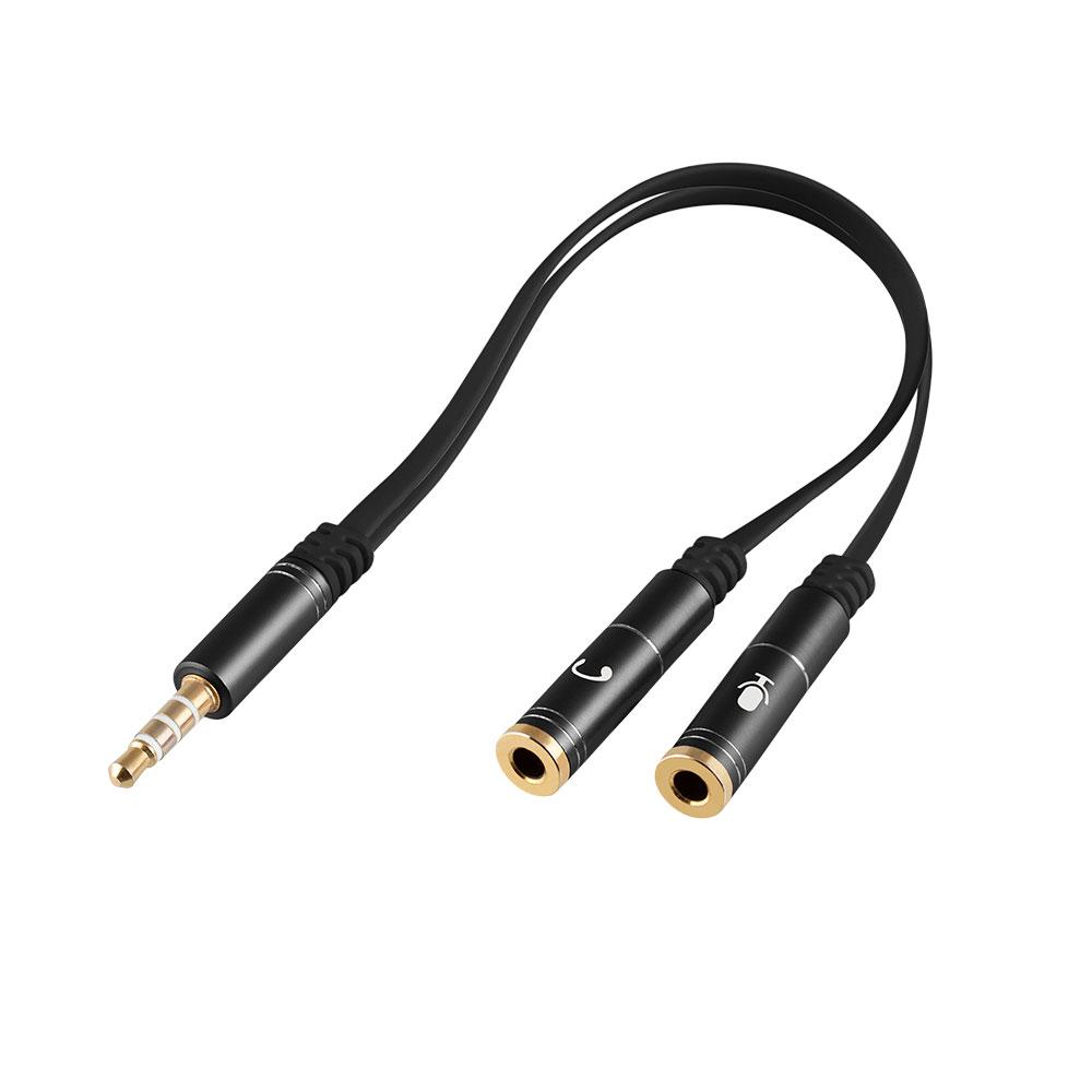 Argom - Cable Adaptador tipo &quot;Y&quot; 3.5mm Macho a Doble 3.5 Hembra 