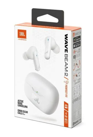 JBL Vibe Beam2 Wireless Earbuds - White 