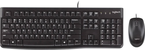 Logitech MK120 Wired Combo Keyboard + Mouse / USB / English / Black 
