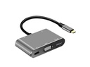 Genérico AD-016 Adaptador Tipo C 5-en-1 - HDMI / VGA / USB3.0 / AUDIO / PD