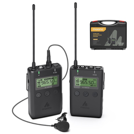 [MNO-HYM-MIC-AUWM730-BK-421] Maono  AU-WM730 - Wireless Microphone System with Low Cut / 48 Channels / Black