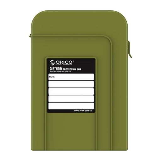 [ORI-STO-ACC-PHI35V1SN-GN-421] ORICO PHI35-V1-SN - Caja de Protección para HDD 3.5&quot; / Verde Oliva