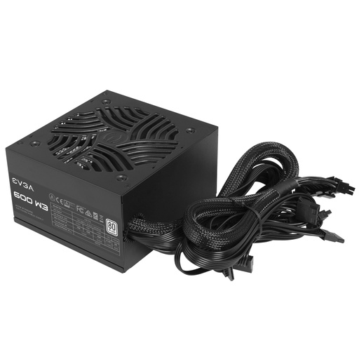 [EVG-PSU-PWR-100W10600K1-BK-421] EVGA PSU 100-W1-0600-K1 - Fuente de Poder / 80+ Blanco 600W  / Negro