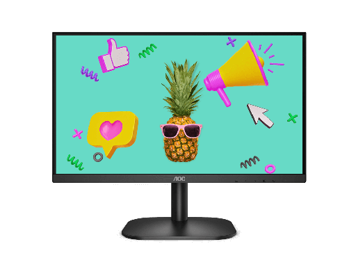 [AOC-MON-STD-24B2XHM-BK-222] AOC 24B2XHM 23.8&quot; Led LCD Monitor - VA panel, 1920*1080@75Hz FHD, Flicker Free, Ultra Slim, HDMI + VGA, VESA