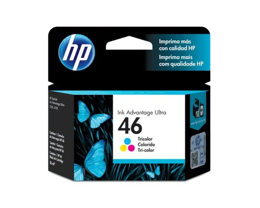 [HPE-PRT-INK-CZ638AL-NA-222] HP #46 TriColor Cartucho de Tinta  para DesignJet Advantage Ultra 2529, 4729. 5739