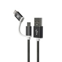 KLIP KAC-210BK - Cable 2 en 1 Micro-Usb con  Conector Lightning / Negro 