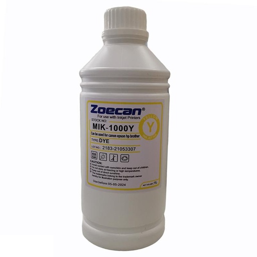 [ZOE-INK-CON-MIK1000Y-NA-422] Zoecan MIK-1000Y Tinta Universal 1000ml - Amarillo