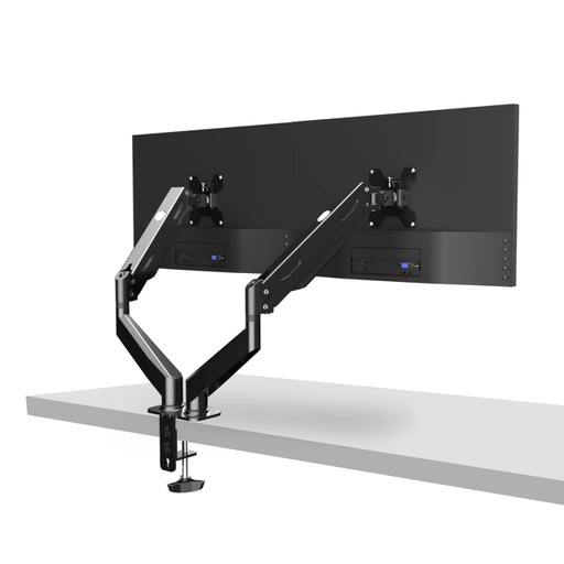 [GEN-MSC-ARM-H11B-GY-123] Genérico H11B - Soporte de Escritorio para Dos Monitores  / 10'' a 32'' / Vesa / Negro