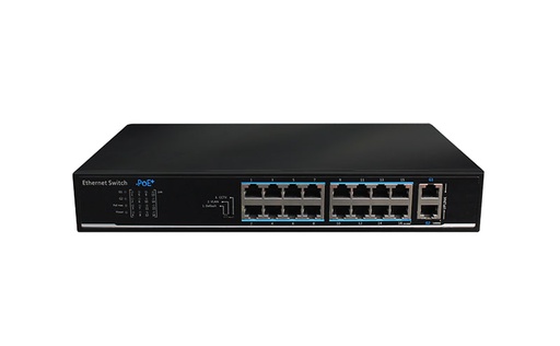 [UTP-NET-SWT-UTP1218PSB150-NA-123] UTEPO UTP1218-PSB150 16+2 RJ45 POE Switch