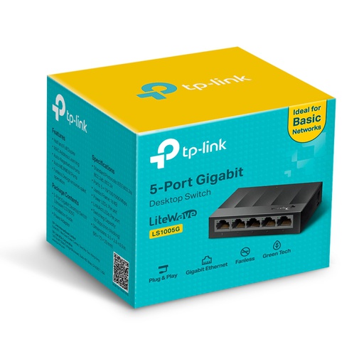 [TPL-NET-SWT-LS1005G-BK-422] TP-Link  LS1005G Switch Sobremesa 5 Puertos Gigabit / Negro