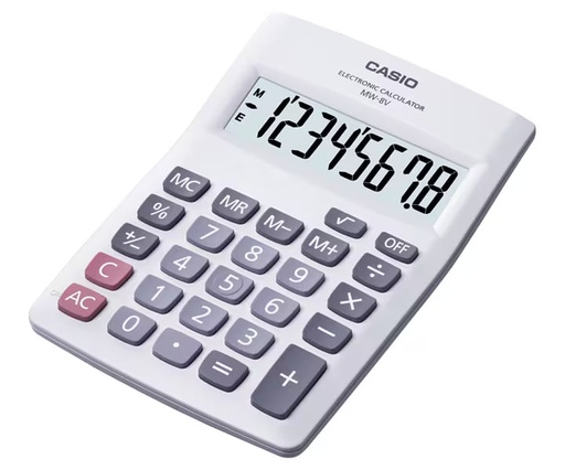 [CAS-MSC-ACC-MW8VB-WH-123] Casio MW-8V - Calculadora Compacta / Blanco