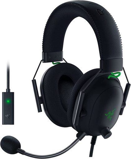 [RAZ-GAM-HYM-RZ0403230100-BK-123] Razer Blackshark V2 - Audífonos Gaming con Micrófono / Sonido 7.1 Envolvente / 3.5mm / Verde