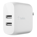 Belkin WCB002DQWH - Boost Cargador de Pared / Doble USB-A / 24W / Blanco