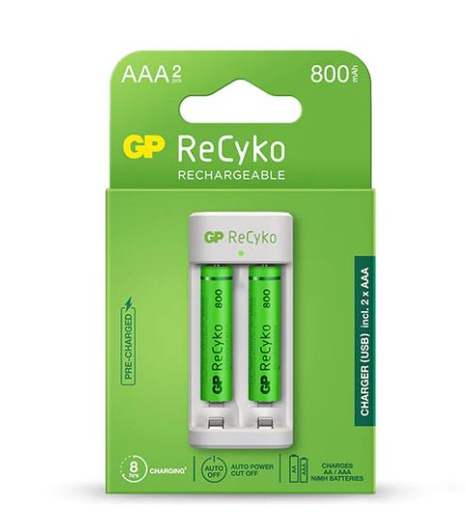 [GPA-MSC-BAT-GPACSE211003-NA-223] GP AA ReCyko Rechargeable 1300mAh 2 PAK With Charger 