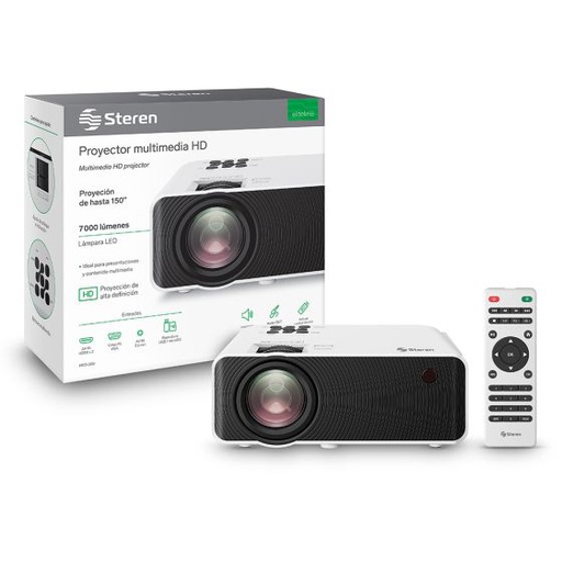 [STE-MUL-PRO-PRO300-WH-323] Steren PRO-300 Multimedia Projector 720P, 7000 Lumens