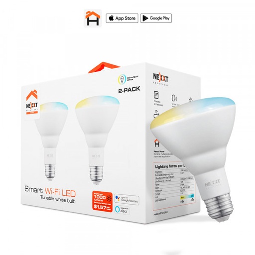 [NEX-SMD-ACC-NHBW2102PK-WH-323] Nexxt NHB-W2102PK - Smart LED Bulb / 2PK / RGB / Wifi / 110V / White