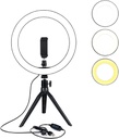 Argom LP-9315BK Spotlight Pro 8" LED Ringlight + Desktop Tripod Stand - 10 Brightness Level, USB