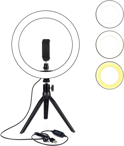 [ACC-CEL-ARG-LP9315BK-BK-423] Argom LP-9315BK Spotlight Pro 8&quot; LED Ringlight + Desktop Tripod Stand - 10 Brightness Level, USB