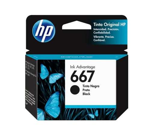 [HPE-PRT-INK-3YM79AL-BK-320] HP 667 Black Ink Cartridge