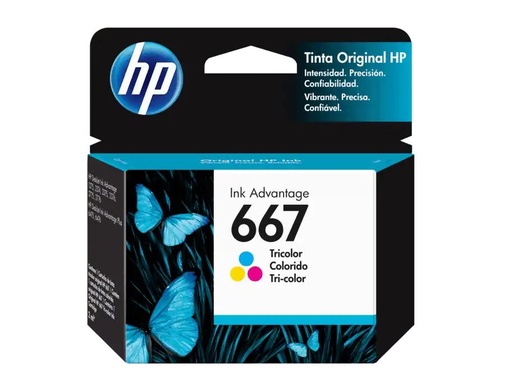 [HPE-PRT-INK-3YM78AL-TR-320] HP 667 Tricolor Cartucho de Tinta