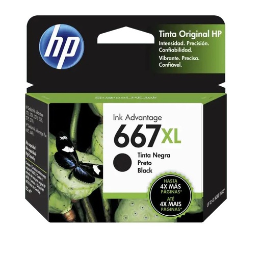 [HPE-PRT-INK-3YM81AL-BK-320] HP 667XL Black Ink Cartridge