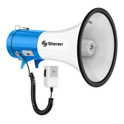 [BOC-CON-STE-MG260-BK-124] Steren MG-260 Megáfono con Reproductor MP3 (SD &amp; USB) + Entrada AUX + Sirena - 25W