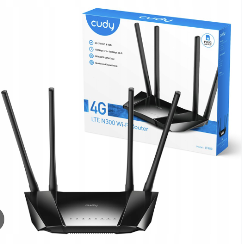 [CDY-NET-SWT-LT400-BK-224] Cudy LT400 N300 wifi unloked 4G LTE Modem Router with SIM Card Slot,300Mbps