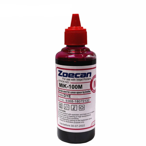 [PRT-INK-ZOE-MIK100M-NA-324] Zoecan MIK-100M Printer Universal Ink - Magenta - 100ml