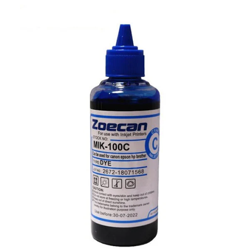 [PRT-INK-ZOE-MIK100C-NA-124] Zoecan MIK-100C Printer Universal Ink - Cyan - 100ml