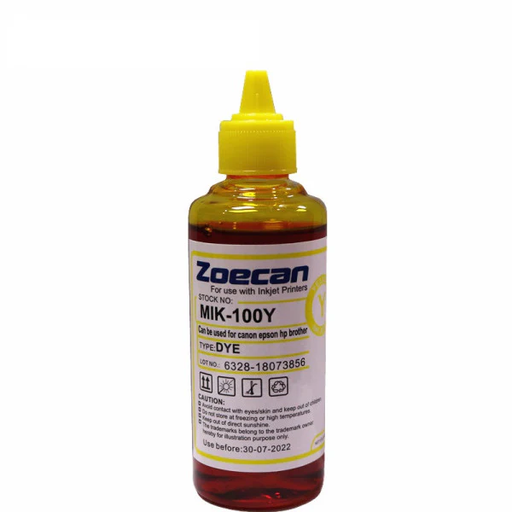 [PRT-INK-ZOE-MIK100Y-NA-124] Zoecan MIK-100Y Tinta Universal para Impresora - Amarillo - 100ml