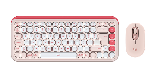 [KYM-COM-LOG-920013053-PNK-424] Logitech Pop Icon Combo - Keyboard &amp; Mouse Wireless y Bluetooth Multi Plataforms / Pink / Spanish